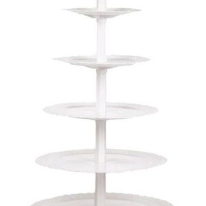White Round Cupcake Stand - 5 Tier