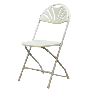 Folding Chair - White Fan Back