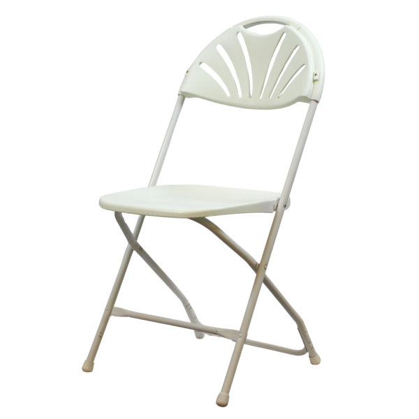 Folding Chair - White Fan Back