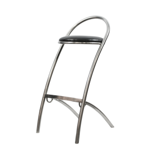 Black with Chrome Bar Stool