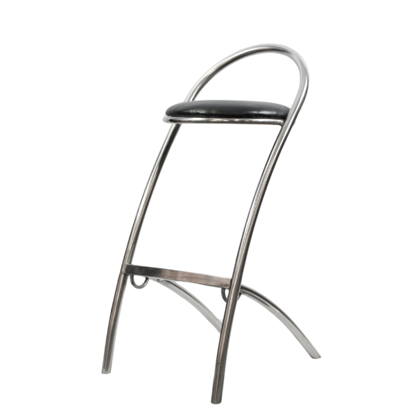 Black with Chrome Bar Stool