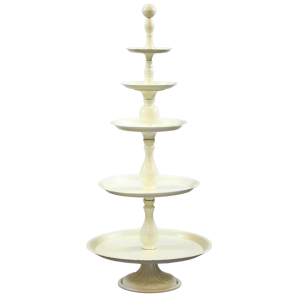 White Round Cupcake Stand - 5 Tier