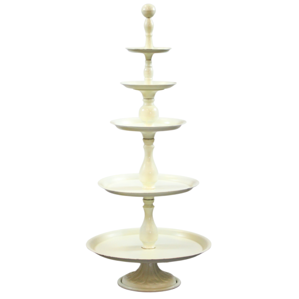 White Round Cupcake Stand - 5 Tier