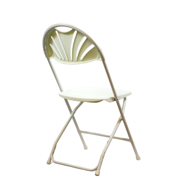 Folding Chair - White Fan Back - Image 2
