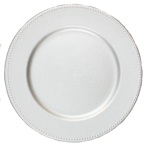 Silver Beaded Charger Plate 13"
