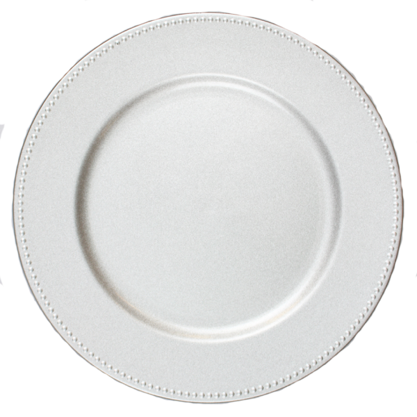 Silver Beaded Charger Plate 13"