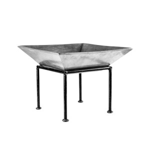 Pewter Square Bowl With Stands