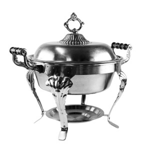 6 Quart Round Shallow Chafer (Ornate): Stainless Steel