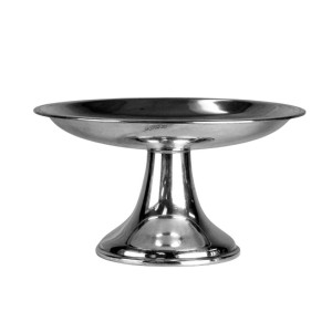 9" Round Silver Bowl on Pedestal